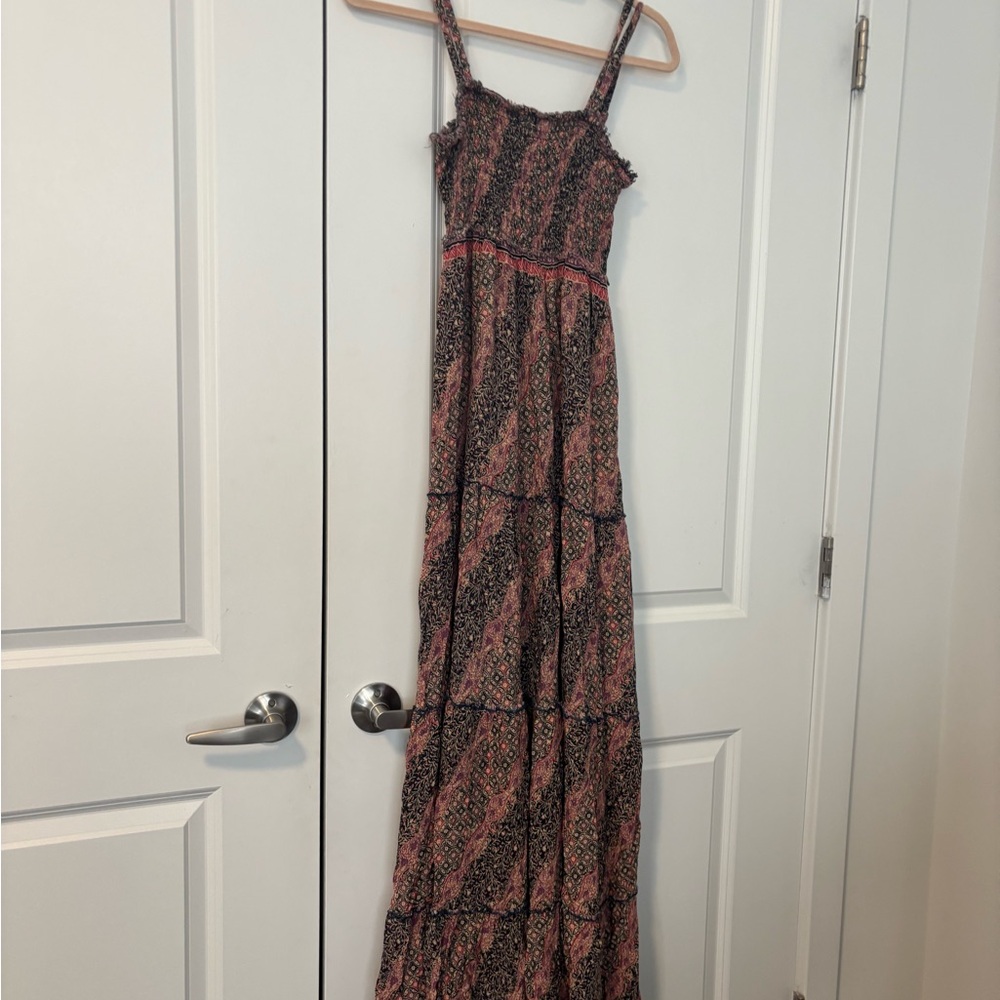 Free People Maxi Dress Women’s Size XS Colorful Geometric Tiered Sleeveless